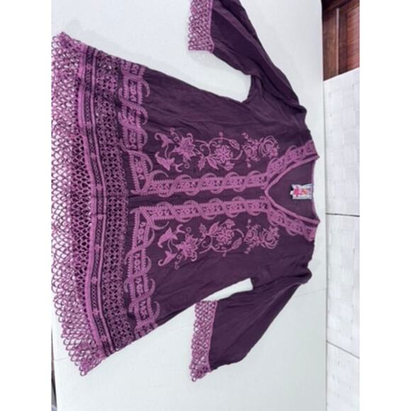 "Johhny Was" Assic, Embroidered ,Tunic Top, XS , Gypsy, Artsy, PLZ SEE PICS !! - Picture 5 of 13